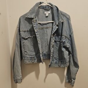 Forever 21 Light Blue Cropped Denim Jacket